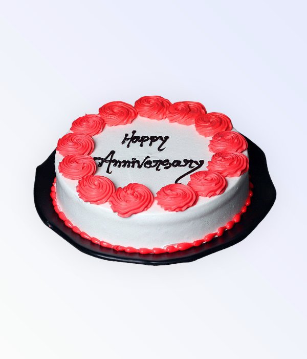 Eggless Anniversary Vanilla Cake