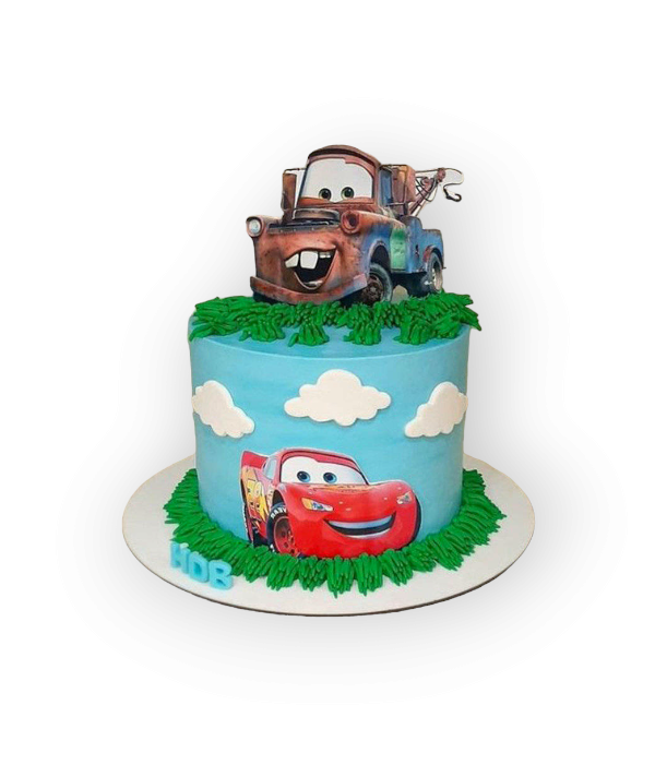 Mcqueen And Mater Fondant Cake