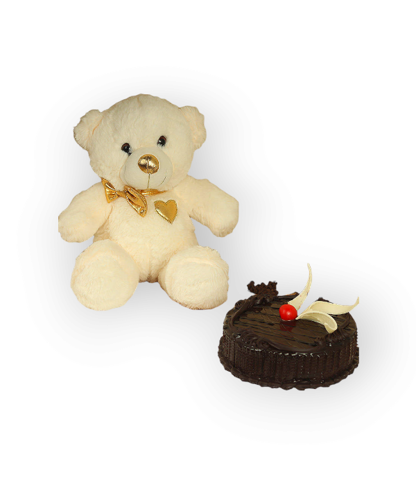 Teddy Bear N Chocolate Cake