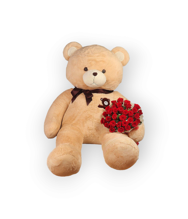 Teddy With Red Roses