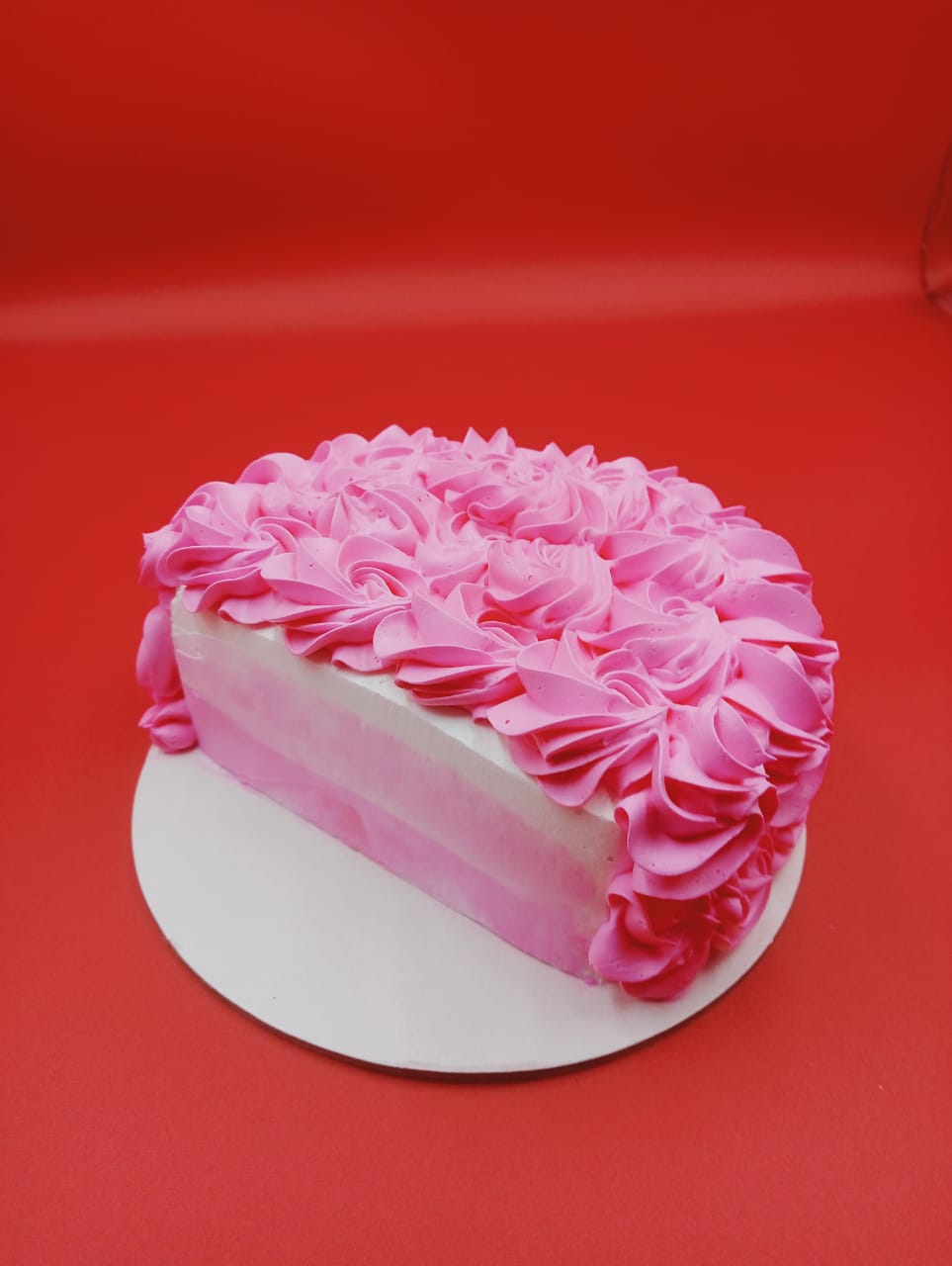 Half Shape Roses Cake