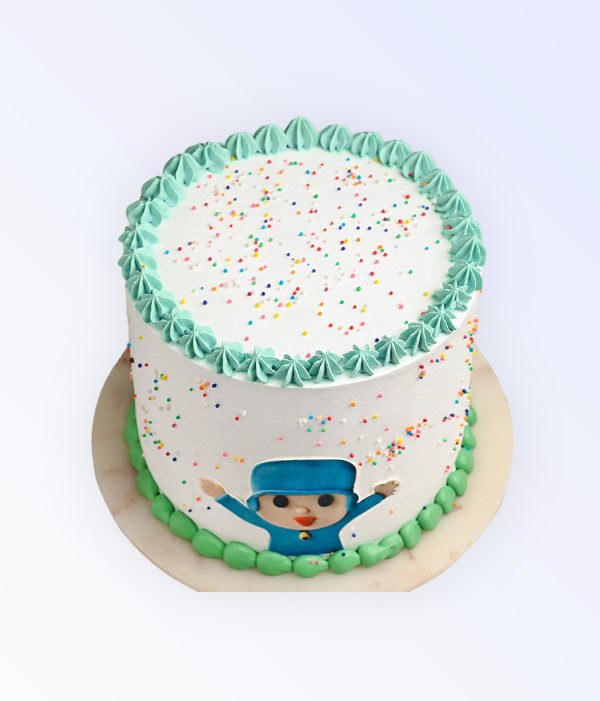 Pocoyo Rainbow Theme Cake