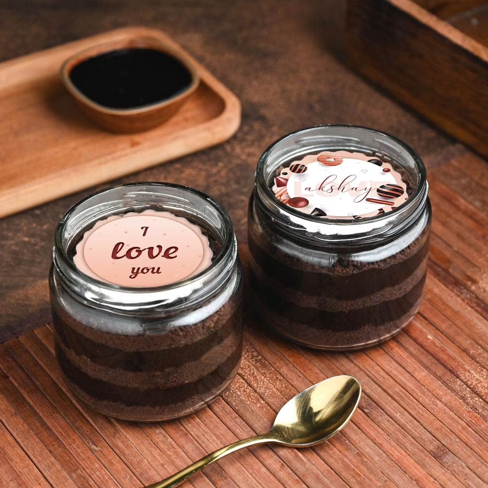 Set Of Two Custom Chocolate Jar Cakes