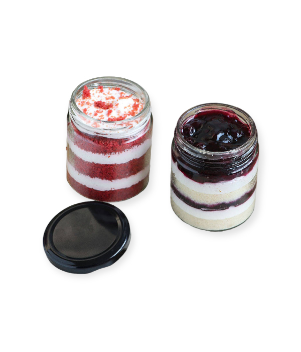 Blueberry Velvety Jar Cake Combo